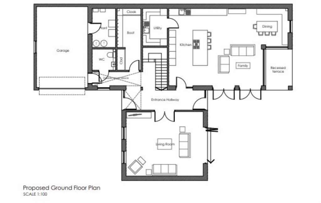 Lot: 42 - OUTSTANDING RURAL OPPORTUNITY! PLANNING FOR DEVELOPMENT OF A SUBSTANTIAL RESIDENCE - Proposed Ground Floor Plan